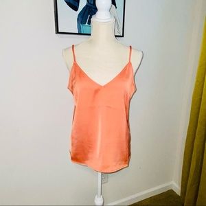 Coral silky tank camisole